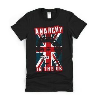 เสื้อยืดโอเวอร์ไซส์เสื้อยืด คอกลม พิมพ์ลาย Anarchy In The Uk Punk สีดํา สไตล์พังก์ร็อค สําหรับเทศกาลร็อคS-3XL