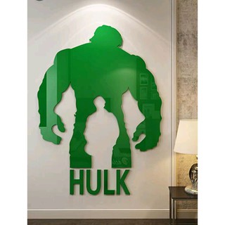 home decorateอะคริลิกตกแต่งผนัง ภาพซุปเปอร์ฮีโร่ the hulk ยักษ์เขียว แผ่นภาพอะคริลิคลายการ์ตูนตกแต่งผนัง ของตกแต่งDIY