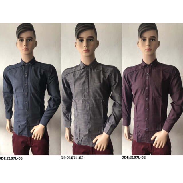 (M-2XL)F2000 MAN LONG SLEEVE REGULAR FIT OFFICE WEAR SHIRT M-2XL