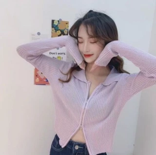 [Maze] เสื้อยืดเเต่งซิ๊บ​ รูดได้จริง​ เสือคอปก​ สไตล์​เกาหลี (5930-1)