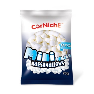 corniche mini white marshmallows 70g. คอร์นิช มินิ ไวท์ มาร์ชเมลโลว์ 70กรัม