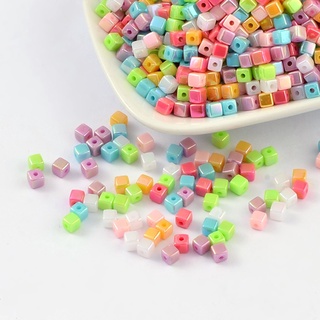 Nbeads ลูกปัดอะคริลิค Ab คละสี 4X4มม. 1มม. 200 ชิ้น