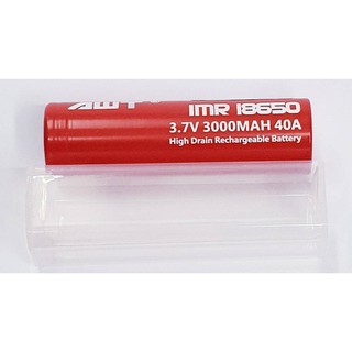 ถ่านชาร์จ AWT IMR18650 3000mAh สีแดง 3.7V 40A 1 ก้อน โค้ดเช็คได้ ของแท้ 100% พร้อมกระบอกใส่ถ่าน