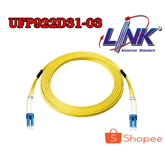 Link UFP922D31-03 Fiber Optic LC-LC Patch Cord OS2, Duplex 9/125 μm Single-mode, (3.0 mm Jacket)/UPC