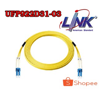 Link UFP922D31-03 Fiber Optic LC-LC Patch Cord OS2, Duplex 9/125 μm Single-mode, (3.0 mm Jacket)/UPC-UPC, Lengths 3 m.