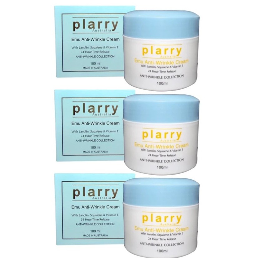 สินค้าใหม่ ของแท้ถูกที่สุดใน Shopee Plarry ครีมอีมู พลารี่ Emu Anti-Wrinkle Cream (100g.) 3 กระปุก