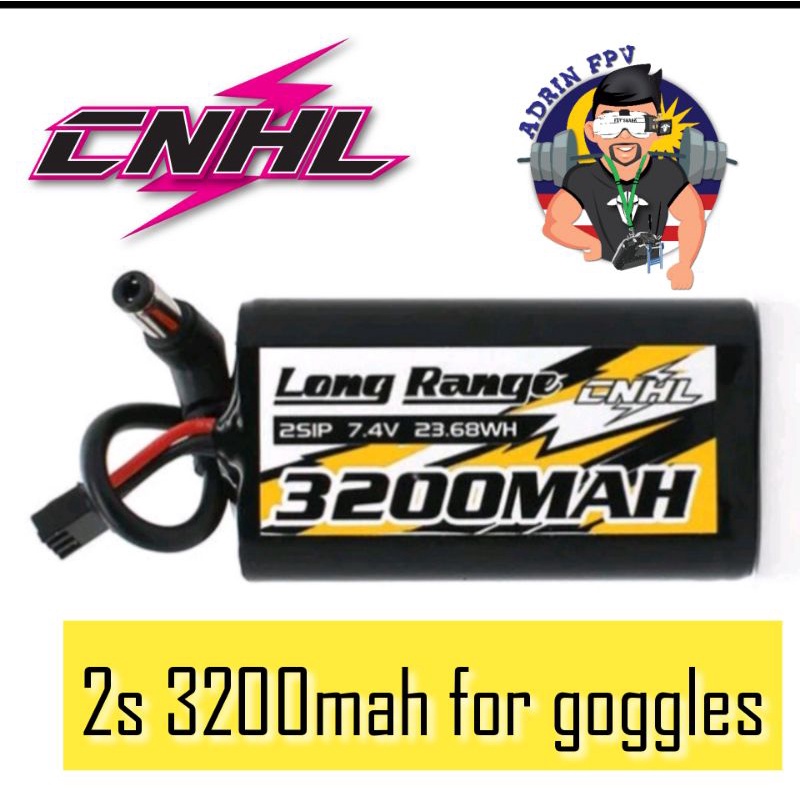 CNHL 18650 DLG 2S 3200mAh 7.4V 3C Li-ion Long Range Goggles Pack สําหรับ FPV drone flying