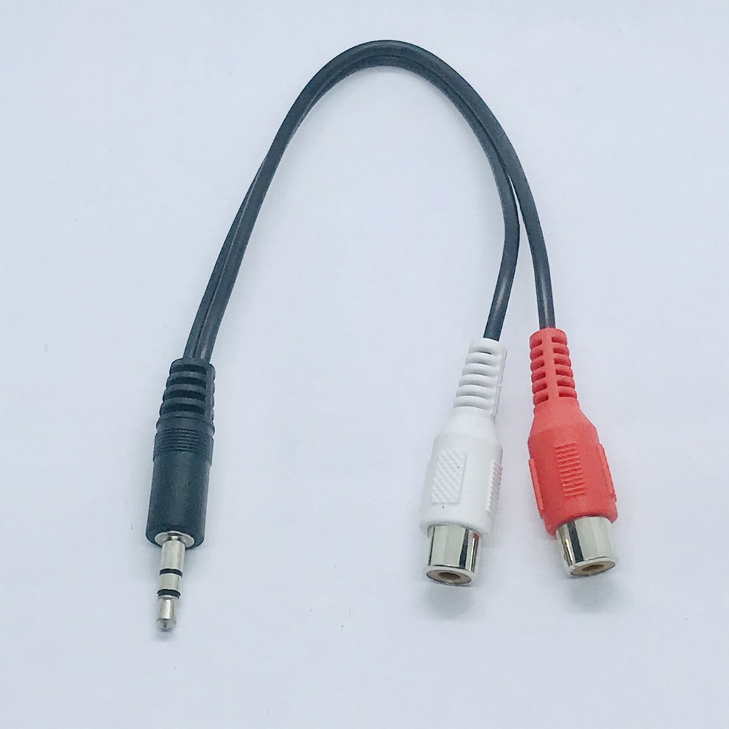 สายแจ็คหูฟังสีแดงและสีขาว 3 . 5 มม Aux In To 2 Rca Stereo Audio