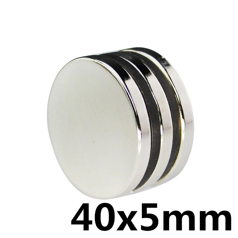 1ชิ้น แม่เหล็กแรงดูดสูง 40x5มิล Magnet Neodymium 40*5มิล แม่เหล็กแรงสูง กลมแบน 40x5mm แม่เหล็ก 40*5mm