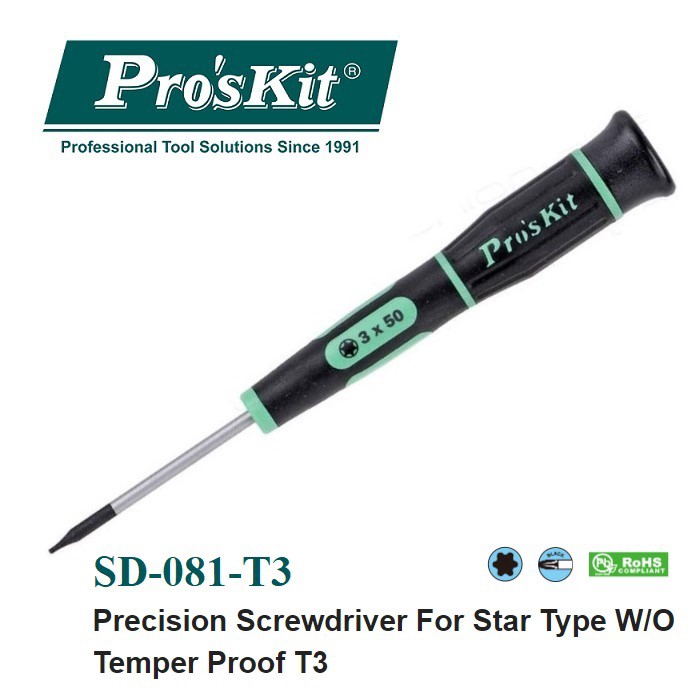 ProsKit SD-081-T3 Precision ไขควงสําหรับ Star Type W/O Temper Proof T3