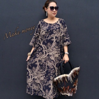 Maxi dress แม๊กซี่เดรสลายต้นไม้