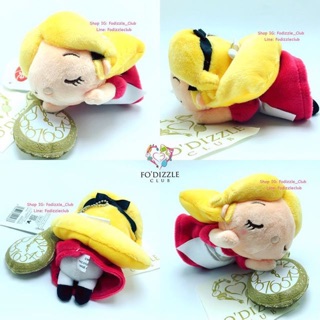 💟 Disney (Japan) Sleeping Alice in Wonderland Red &amp; Black Plush Mascot Keychain