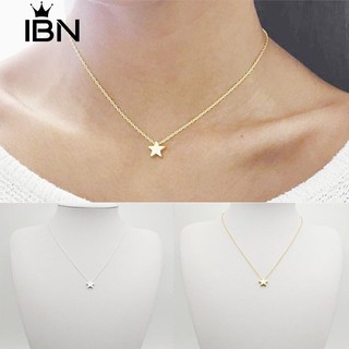 ** Simple Tiny Five Star หญิง Choker เครื่องประดับสร้อยคอสั้นโซ่