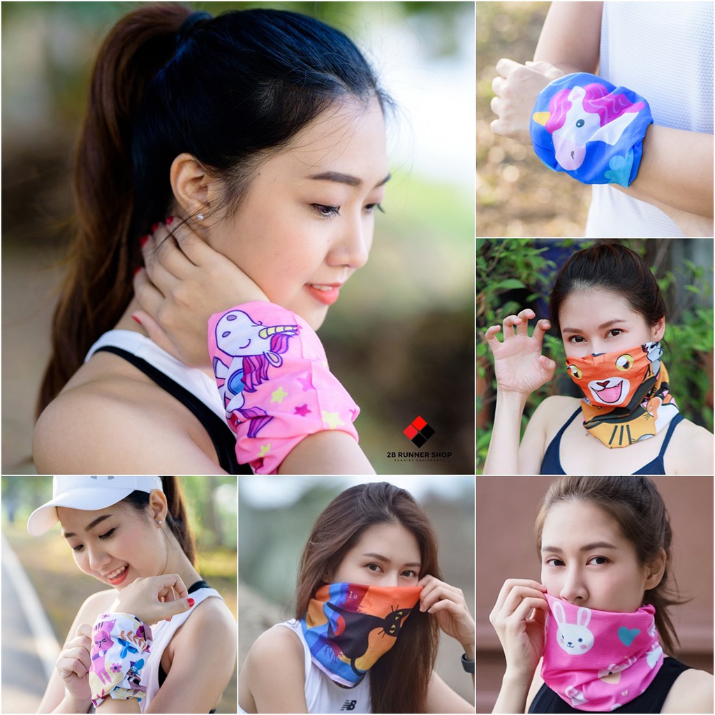 ซื้อ 3 จ่าย 2  ผ้าบัฟ/ผ้าโพกหัว ลายการ์ตูนน่ารัก ไม่เหมือนใคร เนื้อผ้าดีมาก ซับเหงื่อดี แห้งไว