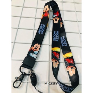 MICKEY MOUSE A สายคล้องคอ สายคล้องบัตร ห้อยโทรศัพท์ ลาย มิคกี้ เม้าส์ สวยงาม น่ารัก มีก้ามปู มีห่วงเล็ก ถอดได้   BY PMYL