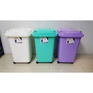 ถังพลาสติกเกรดเอ ใส่ผ้า 60ลิตร มีล้อ สีสันสวยงาม ไม่เหม็น