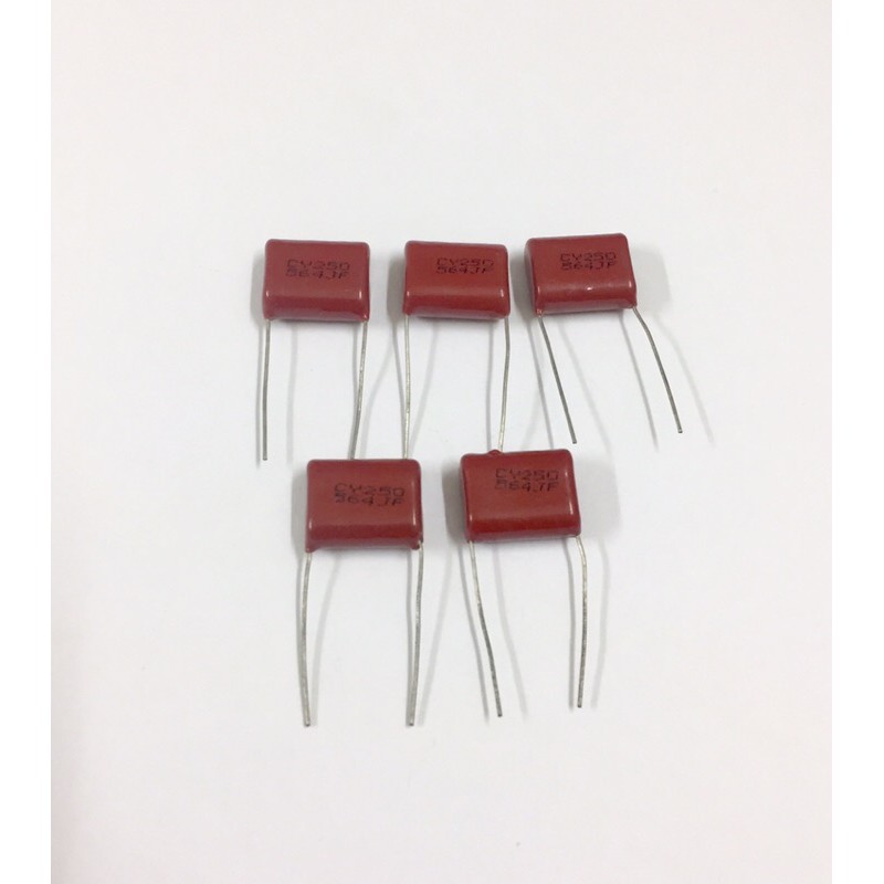 10ชิ้น 0.56UF 250V 564J=560NF ขาห่าง15mm. ไม่ล่าคาปาซิเตอร์ capacitor อะไหล่อิเล็กทรอนิกส์ คุณภาพเต็