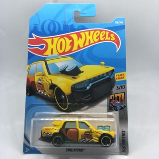 รถเหล็ก Hot wheels TIME ATTAXI สีเหลือง (ib007#ib34)