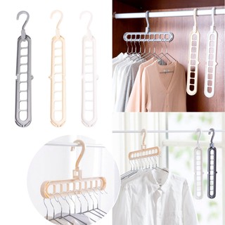 (HAshop) พร้อมส่ง 🚀 ไม้แขวนเสื้อ 9 ช่อง Clothes Hanger 9in1 หมุนได้ 360 องศา ทนทาน แข็งแรง ⛺️🏠