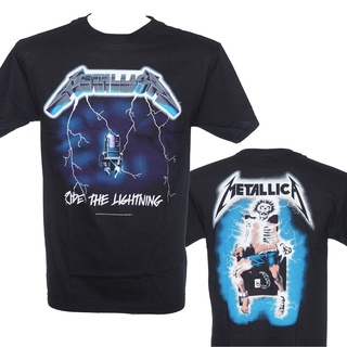 Gildan ใหม่ เสื้อยืดผ้าฝ้าย 100% พิมพ์ลาย Metallica Ride The Lightning Licensed พลัสไซซ์ สําหรับผู้ชาย 2022S-5XL