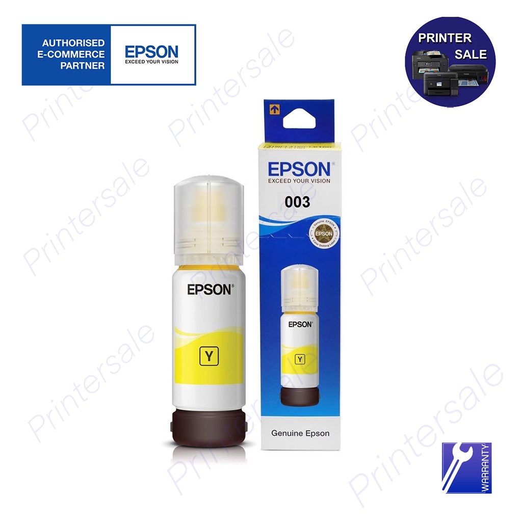 Epson 003 Yellow หมึกสำหรับเครื่อง EPSON L3110/L3150 NO.003 C13T00V400 ของแท้ By Printersale