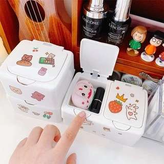 HomeDee ฟรีสติ๊กเกอร์ กล่องใส่ของ ชิ้นเล็ก ฝาเปิดปิดได้ แบบป๊อบ-อัฟ ช่วยป้องกันฝุ่น ขนาดมินิ