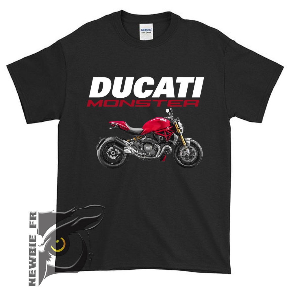 เสื้อยืดลายกราฟฟิก Ducati Monster สีแดง
