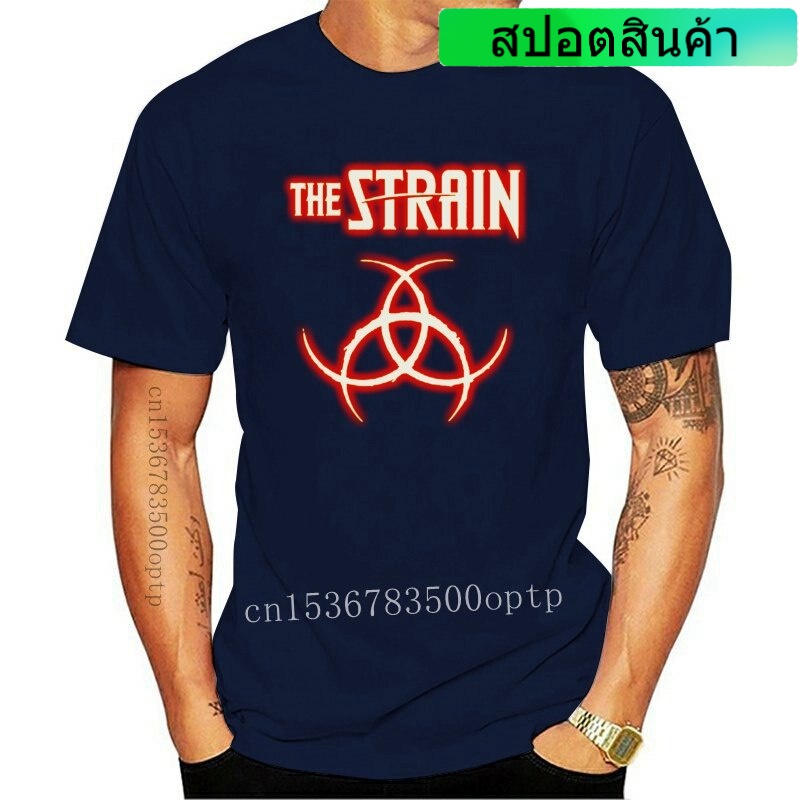 เสื้อยืด พิมพ์ลายโลโก้ The Strain Biohazard Del Toro Vampire Tv Book The Strain ทรงหลวม สําหรับผู้ชา