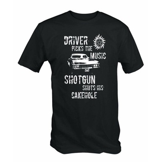 T-shirt  เสื้อยืดแขนสั้น พิมพ์ลาย SJHJA Winchester Driver Supernatural Sam Dean Brothers Bros Demon Sioux เหมาะกับของขวั