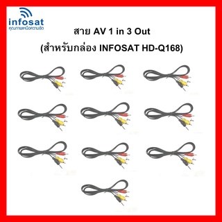 สาย AV 1 in 3 Out (สำหรับกล่อง INFOSAT HD- Q168 และe168 ) แพ๊ค 10เส้น