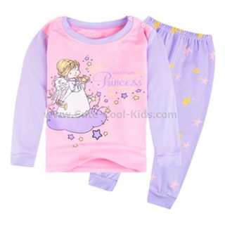 L-PJG-814 ชุดนอนเด็กแนว สีชมพุ ลาย Girl yegm-SIZE-110