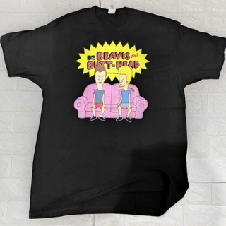 เสื้อการตูน Mtv BEAVIS and Butt-Head นั่งโซฟา ลิขสิทธิ์แท้ S-3XL