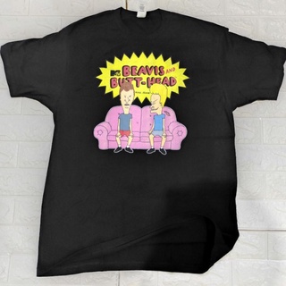 เสื้อการตูน Mtv BEAVIS and Butt-Head นั่งโซฟา ลิขสิทธิ์แท้ 【S-4XL】