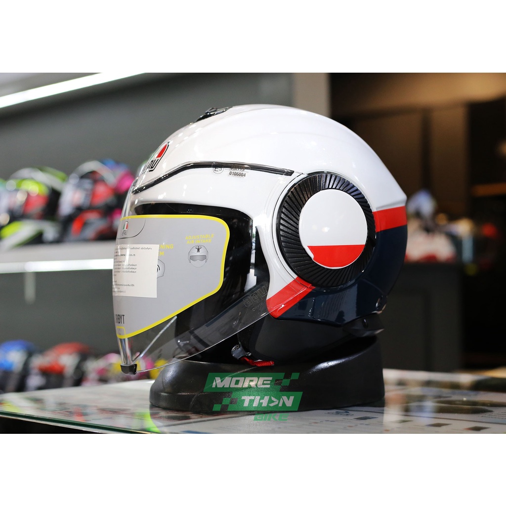 หมวกกันน็อค AGV รุ่น ORBYT ลาย BLOCK Pearl White/Ebony/Red