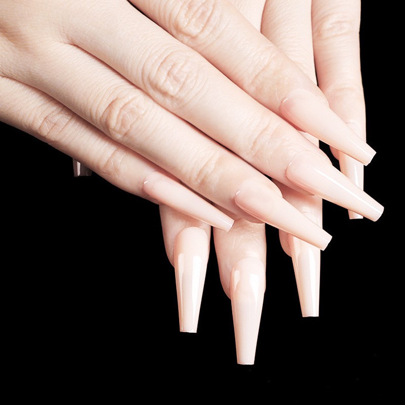 24ชิ้น ทําเอง เล็บปลอมศิลปะเล็บบัลเล่ต์ยาวพร้อมกาว - รูปที่ 5