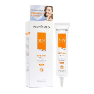 PROVAMED Sun Face SPF 50+ PA+++(สีเบจ) Non Chemical Sunscreen 15 ml