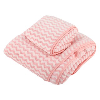 TOWEL SET HOME LIVING STYLE JINNIE PINK (2PCS/PACK) ชุดผ้าขนหนู  STYLE JINNIE สีชมพู (2 ชิ้น/แพ็ค) ผ้าเช็ดตัว ผ้าเช็ดตัว