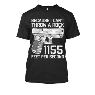 ขายดี เสื้อยืด พิมพ์ลาย Because I Cant Throw A Rock Mens 2nd Amendment AR15 Pro-Gun Gun Right LNgphl78JPhbne53 สไตล์คลา