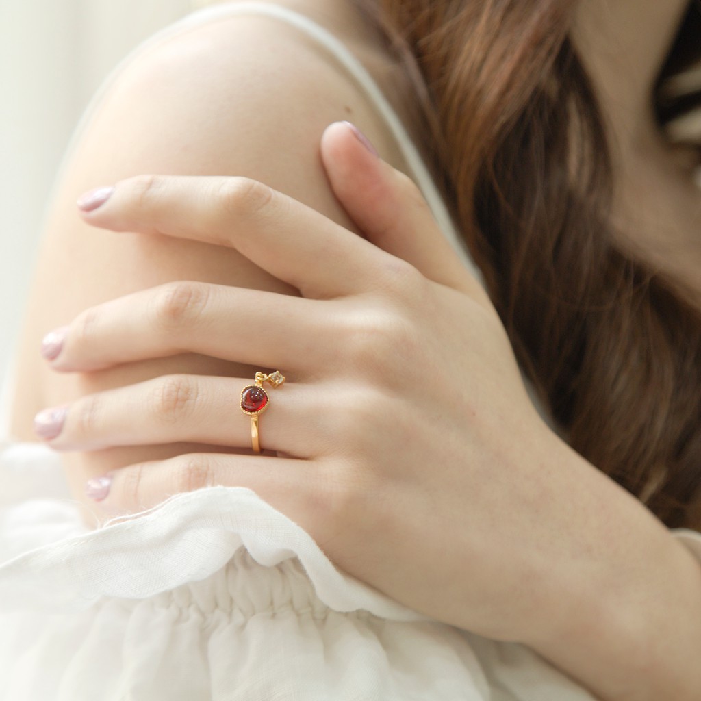 Mizuchol خاتم Darling بحجر العقيق الأحمر — صورة 4
