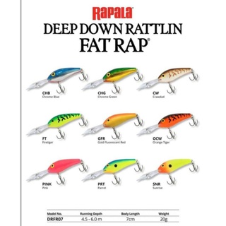 RAPALA DEEP DOWN RATTLIN FAT RAP 7 ซม. DRFR07 LURE UMPAN CAS…