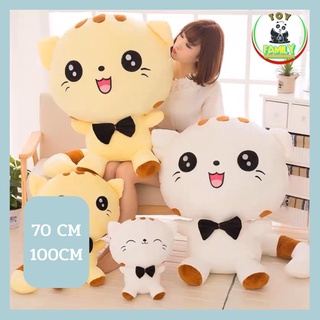 ตุ๊กตาแมวน้อยน่ารักหัวโต มีให้เลือก 3 สี ขนาด 100CM 80CMและ 70CM ผ้าเงานุ่มนิ่ม ของขวัญ รางวัล รับเขียนการ์ดอวยพรวันเกิด