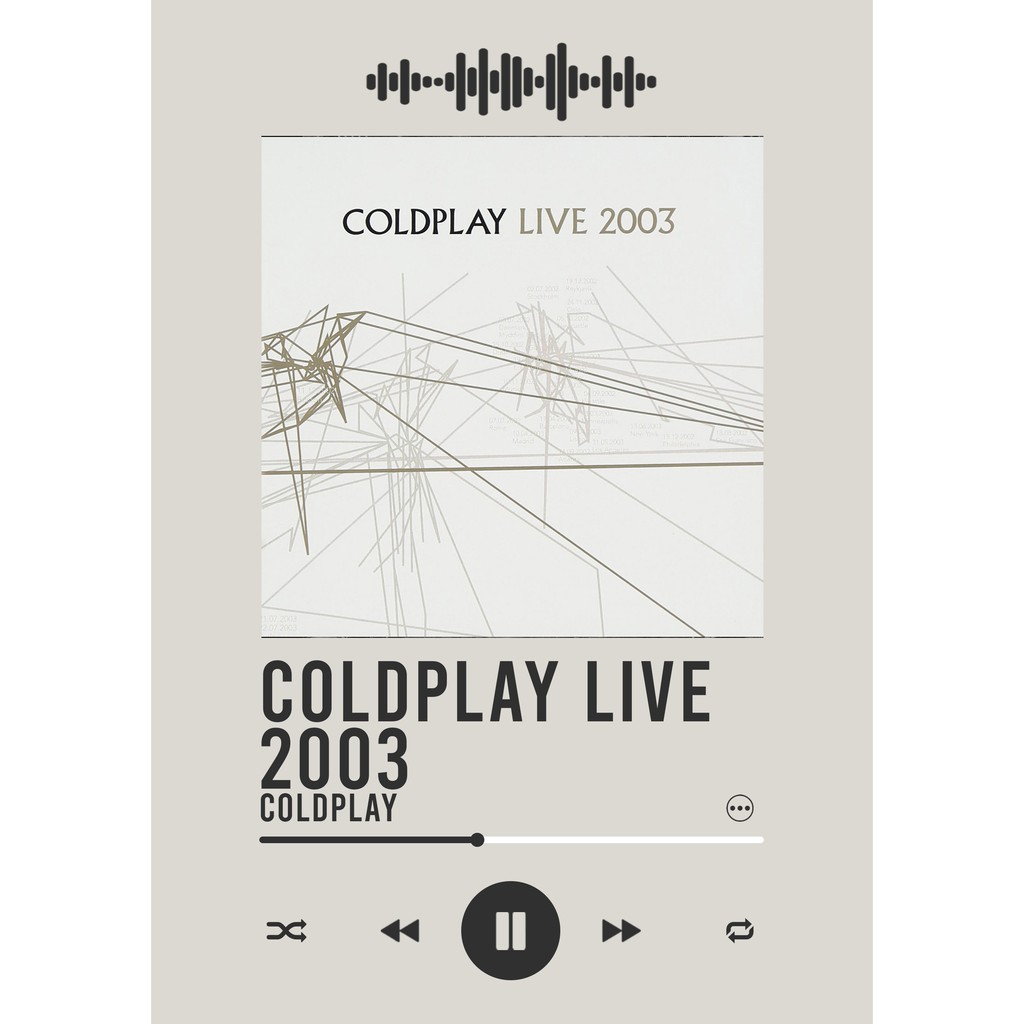 โปสเตอร์ อัลบั้ม Coldplay Coldplay Live 2003 พร้อมบาร์โค้ดเพลง เพลง