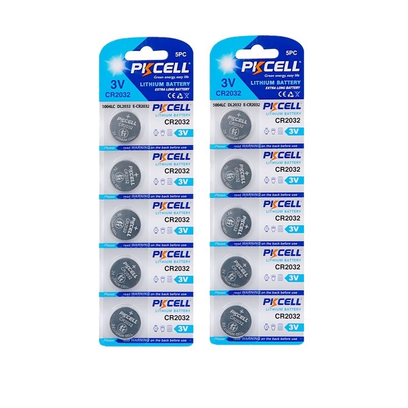 10Pcs PKCELL CR2032 3V watches Batteries Lithium BR2032 DL2032 ECR2032 CR 2032 Button Battery Lithiu
