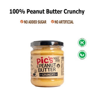 Pics Peanut Butter Crunchy 195g 花生酱 พิกส์ พีนัท บัตเตอร์ ครันซี่ เนยถั่ว ชนิดหยาบ ขายดีที่สุดจากนิวซีแลนด์