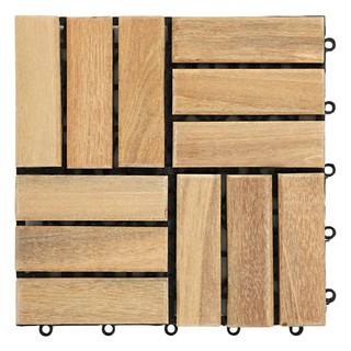 ทางเท้าไม้เต็ง 4 ลายสลับ 30x30 ซม. แพ็ก 4 ชิ้น TENG WOODEN FLOOR DECKING SPRING 30X30CM 4PCS 4-SQUARE