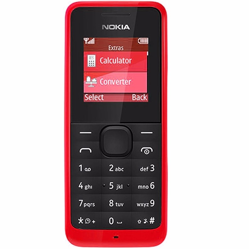 โทรศัพท์มือถือโนเกีย ปุ่มกด NOKIA 105  ( สีแดง ) 3G/4G รุ่นใหม่ 2020