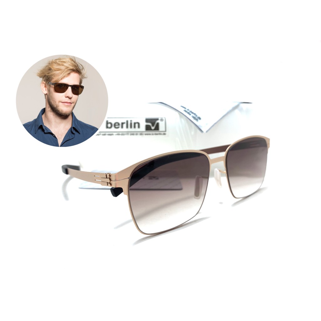 แว่นกันแดด ic berlin model Robert H. matt gold ขนาด 57-17 mm. น้ำหนักเบามาก ขาแว่นไร้น็อต + กล่องครบเซ็ต (ส่งฟรี Kerry)