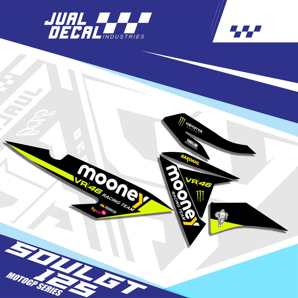 สติ๊กเกอร์ Striping MIO Soul GT 125 สติ๊กเกอร์มอเตอร์ไซค์ Yamaha GT-125 Blue Core 2015 - 2019 MOTOGP