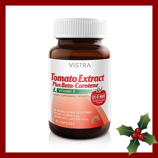 VISTRA Tomato Extract Plus Beta-Carotene &amp; Vitamin E 30 แคปซูล