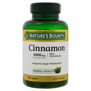 Natures Bounty, Cinnamon, Plus Chromium, 2000 mg, 60 Capsules